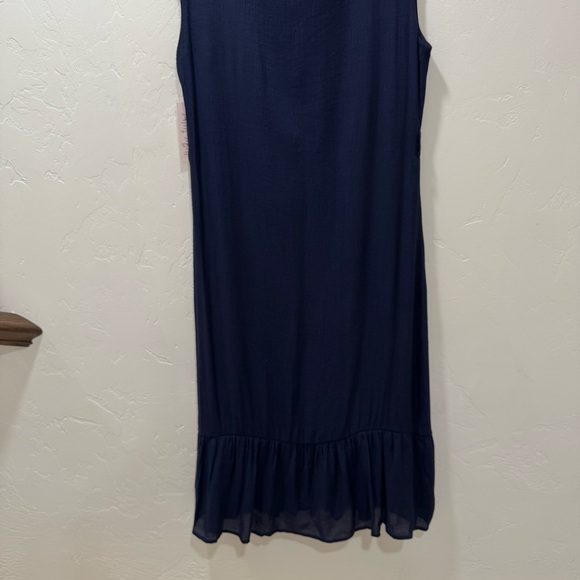NWT Nanette Lepore Caribbean Texture Navy Blue Midi Dress Women's 10 *NO Belt - Picture 11 of 14